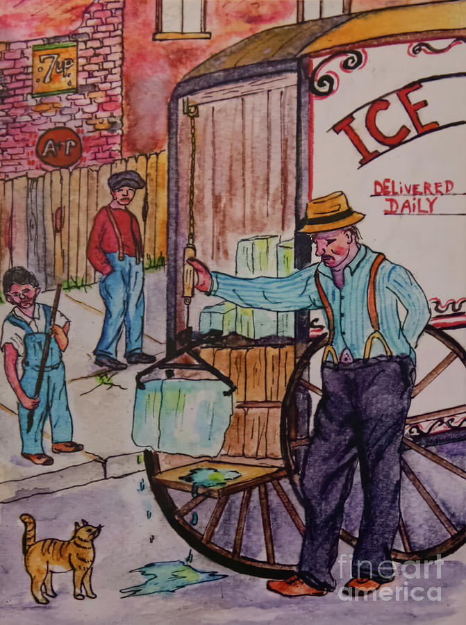 Remember When Ice Was Delivered To Our Door Painting by Philip And Robbie Bracco