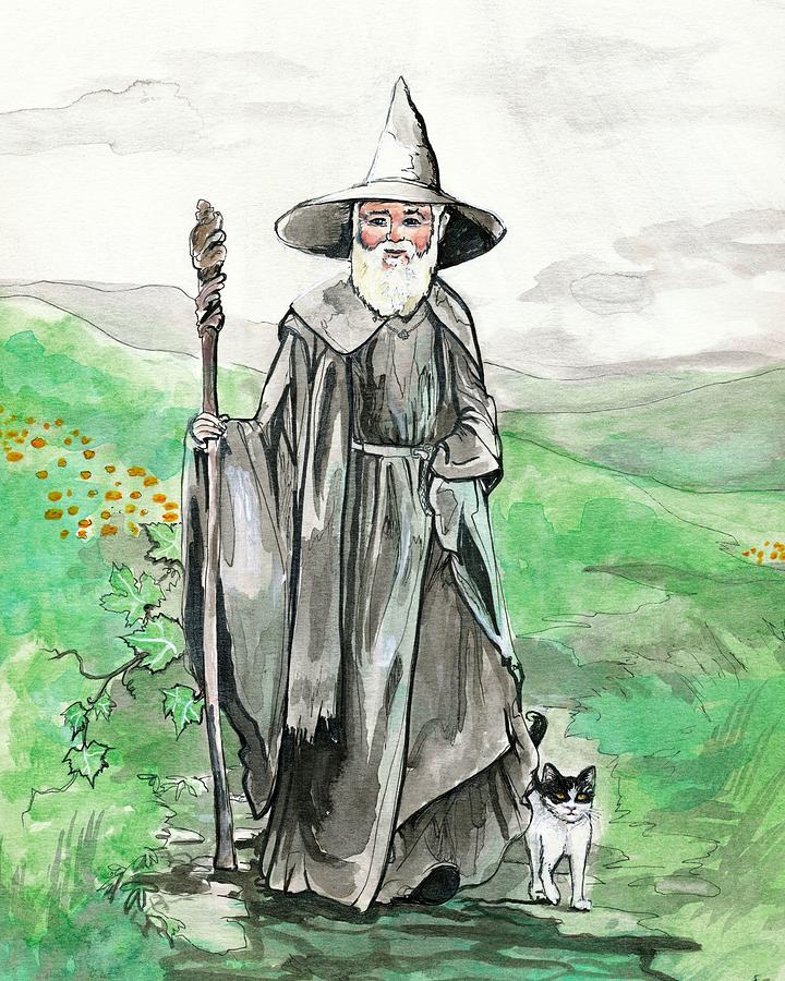 Remembering a Father as a Wizard Painting by Katherine Nutt
