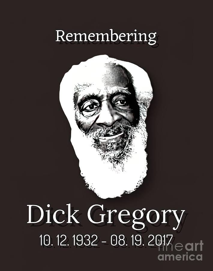 Remembering Dick Gregory Painting by Lee Jasmine - Fine Art America