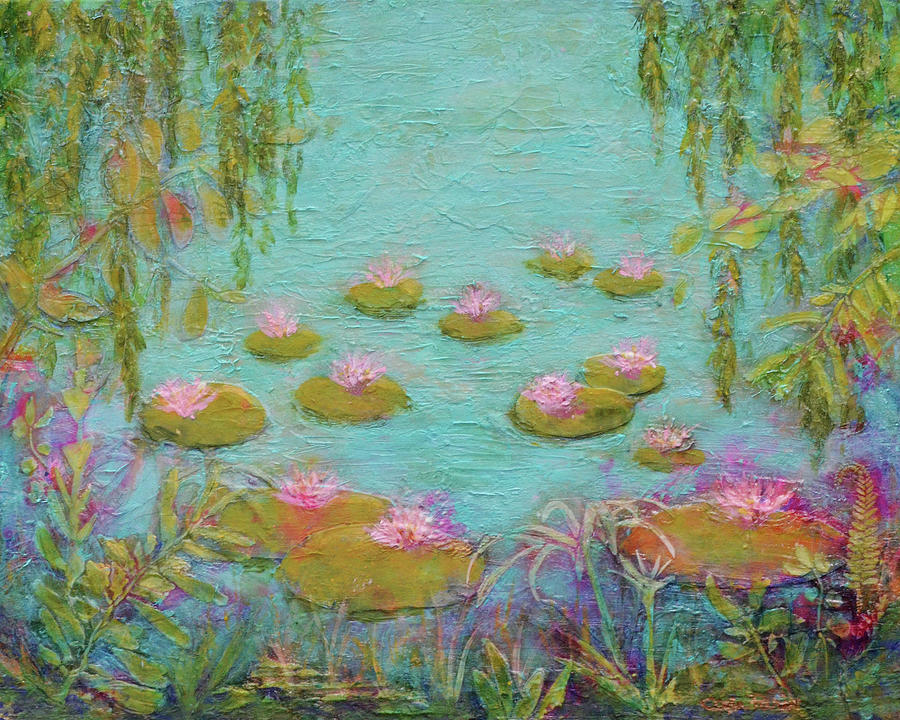 Remembering Monets Water Lilies Painting by Carla Parris