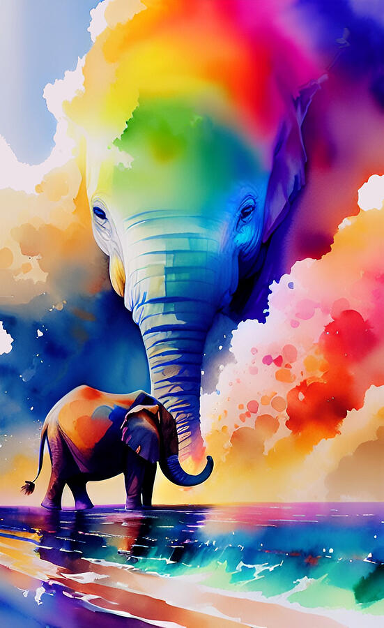 Remembering My Mama - Elephant Art Digital Art by Ronald Mills