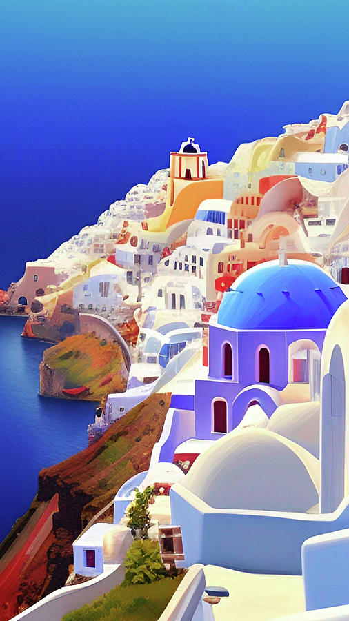 Remembering Santorini Digital Art by Jennie Worthy - Fine Art America