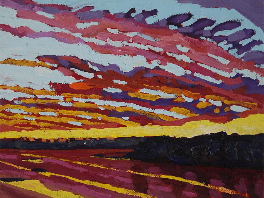 Remembrance Day Singleton Sunset Painting by Phil Chadwick