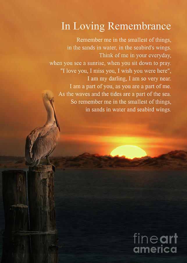 Remembrance Memorial Sea Coastal Ocean with Spiritual Poem Photograph by Stephanie Laird