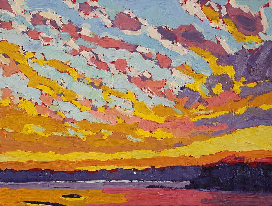 Remembrance of a Orange Sunset Painting by Phil Chadwick