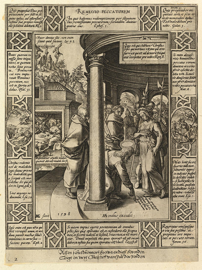 Remissio Peccatorum Drawing by Hendrik Goltzius