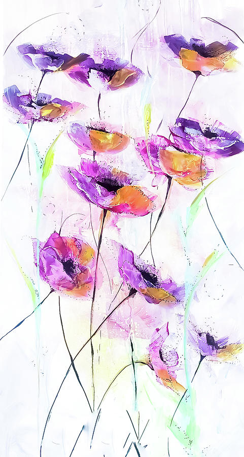 Remix Floral Painting Mixed Media