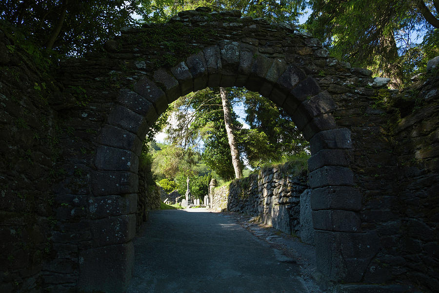 Remnants of granite arch gates Glendalough Photograph by David L Moore