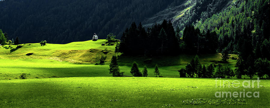 Remote Chapel In Rural Landscape At Mountain Grossvenediger In Tirol In Austria Photograph by Andreas Berthold