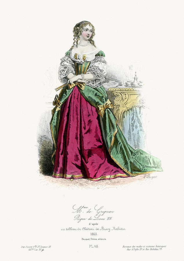 Renaissance Fashion - Francoise-Marguerite de Sevigne Drawing by Duncan1890