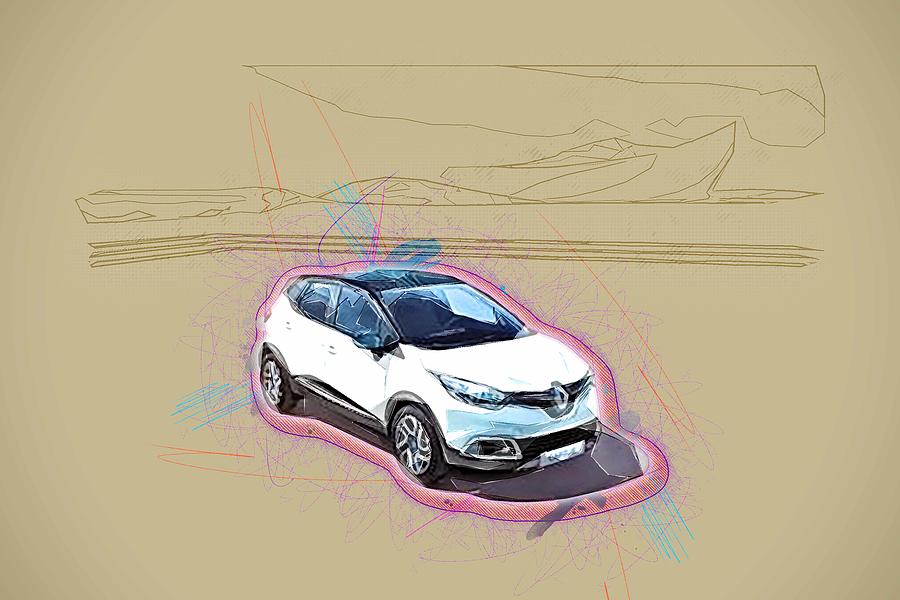 Renault Captur 2017 Crossover French Cars Mixed Media by Ola Kunde