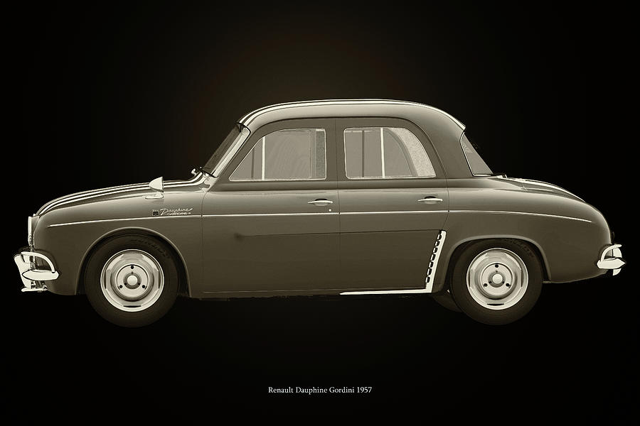 Renault Dauphine Gordini Black and White Photograph by Jan Keteleer