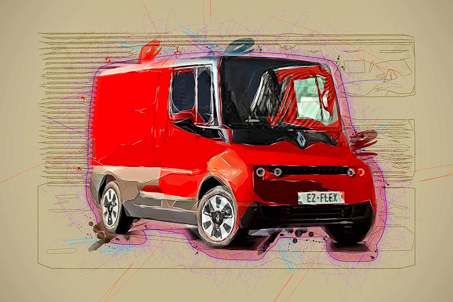 Renault Ez Flex Cargo Transport 2019 Cars Electric French Mixed Media by Ola Kunde