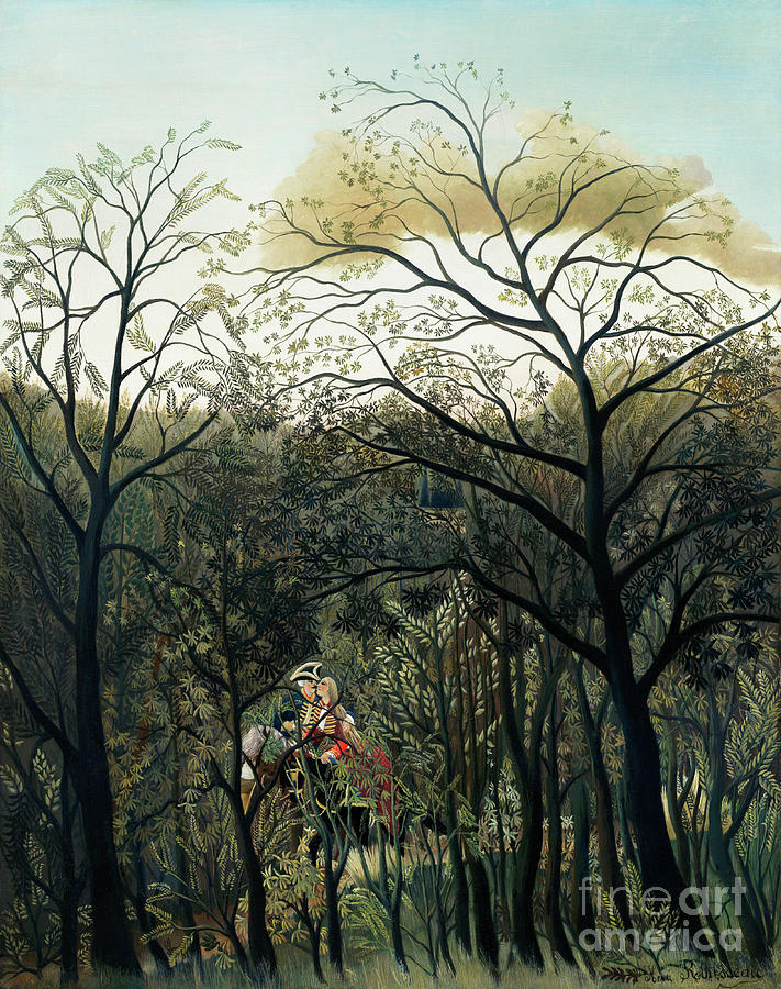 Rendezvous in the Forest by Henri Rousseau Painting by - Henri Rousseau