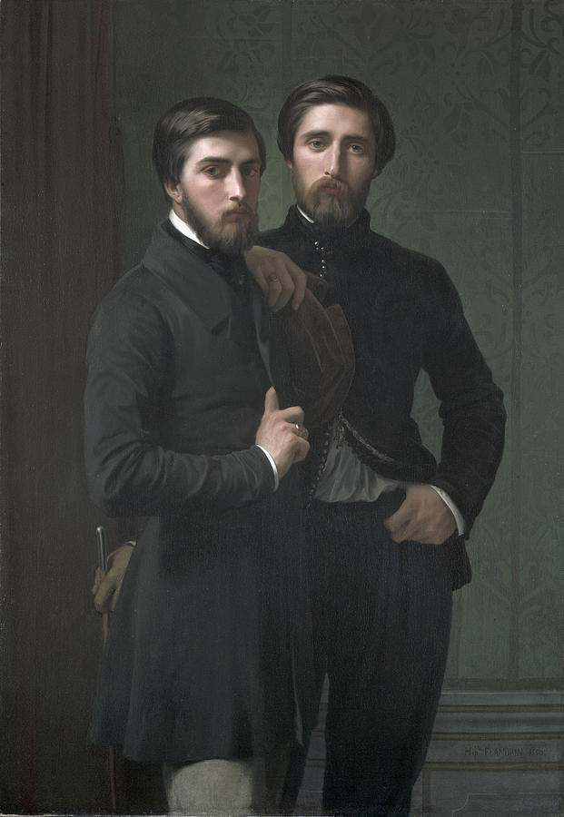 Rene-Charles Dassy and His Brother Jean-Baptiste-Claude-Amede Dassy Painting by Jean-Hippolyte Flandrin