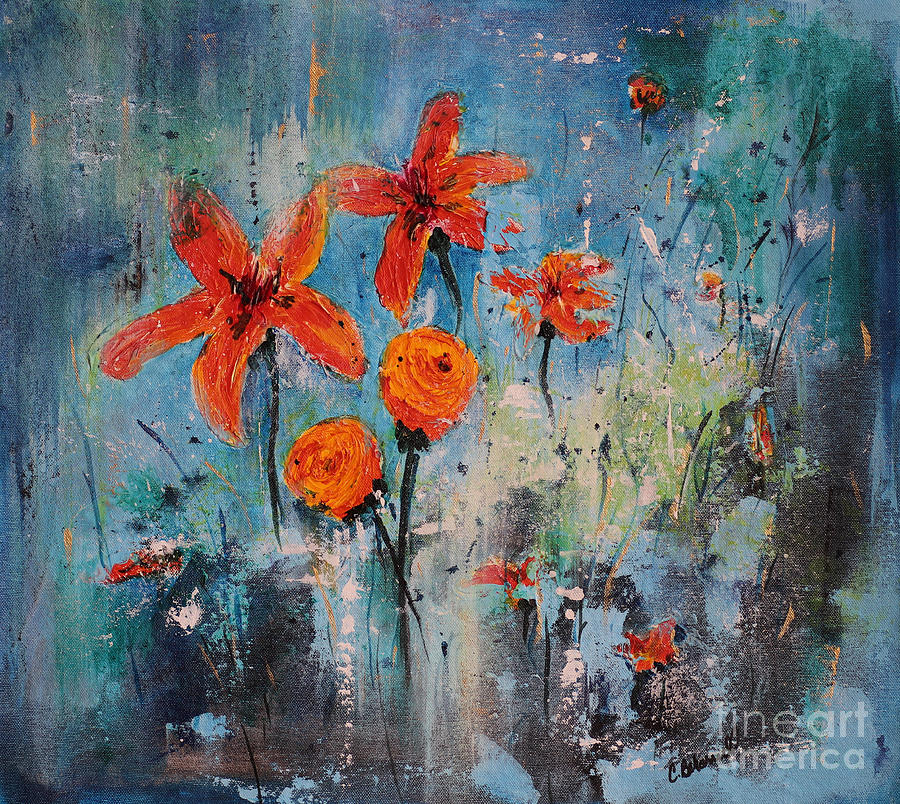 Renewal Floral Abstract  Painting by Cathy Beharriell