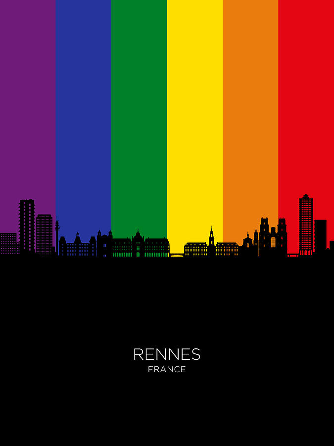 Rennes France Skyline #35 Digital Art by Michael Tompsett