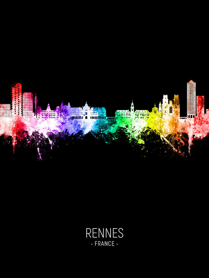 Rennes France Skyline #42 Digital Art by Michael Tompsett