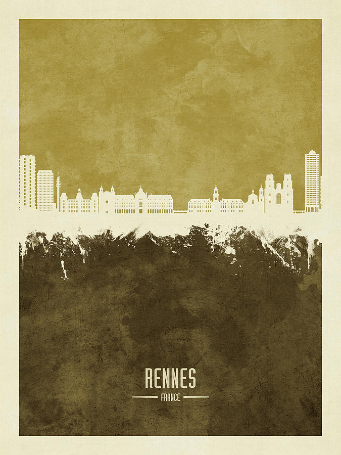 Rennes France Skyline #45 Digital Art by Michael Tompsett