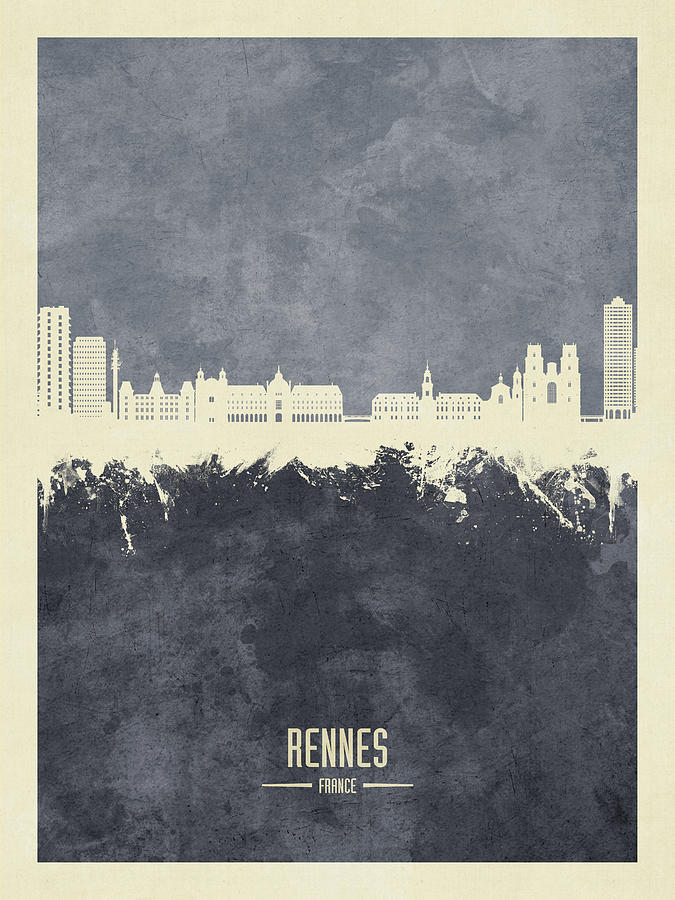 Rennes France Skyline #46 Digital Art by Michael Tompsett