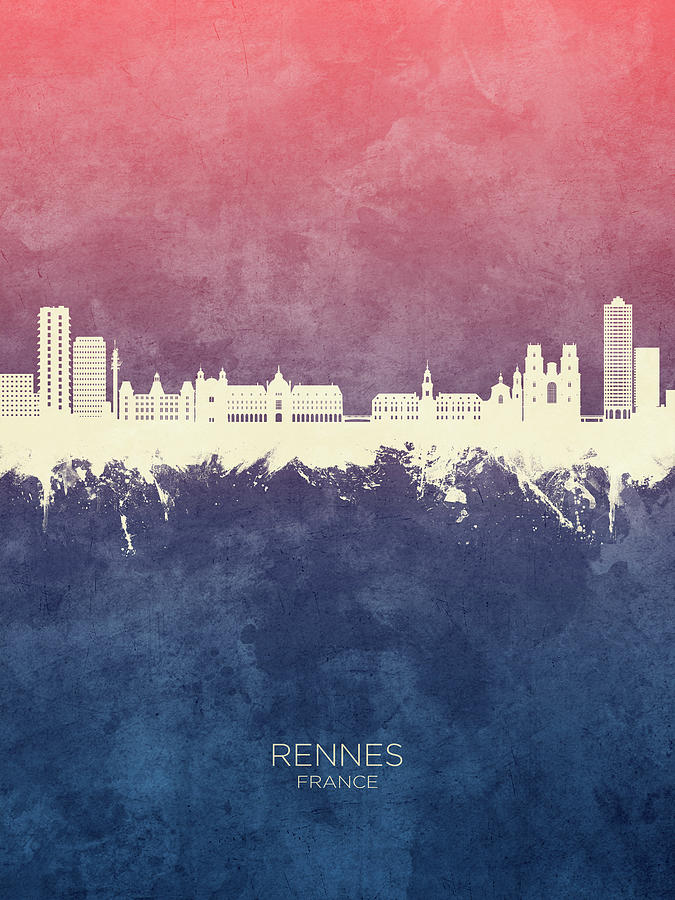 Rennes France Skyline #48 Digital Art by Michael Tompsett