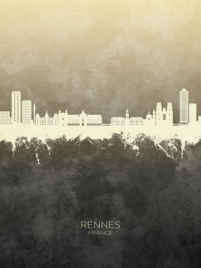 Rennes France Skyline #50 Digital Art by Michael Tompsett