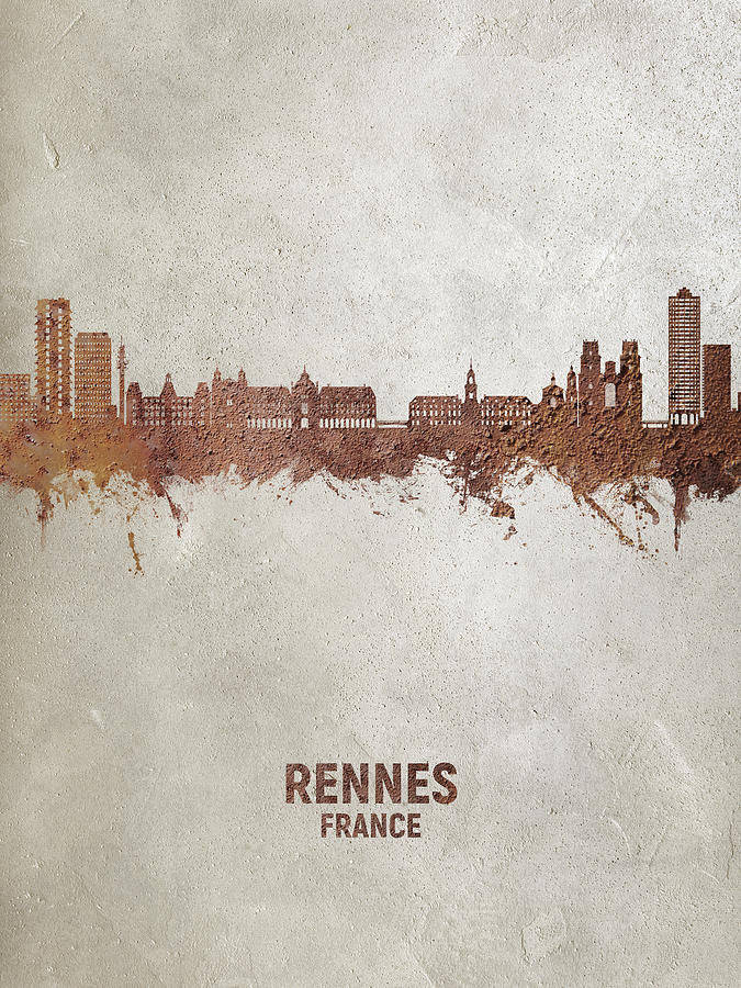Rennes France Skyline #52 Digital Art by Michael Tompsett
