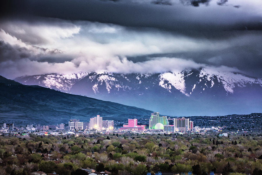 Reno Skyline - April Storm Photograph by Janis Knight