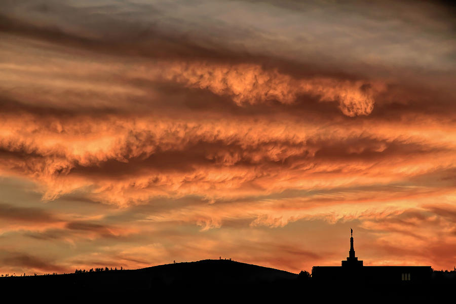 Reno Temple Silhouette at Sunrise Photograph by Donna Kennedy
