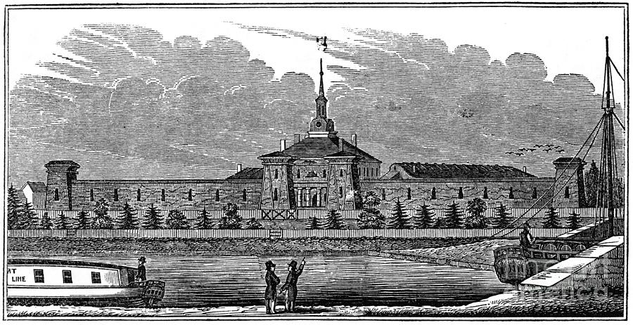 Renton State Prison, 1844 Drawing by GRanger