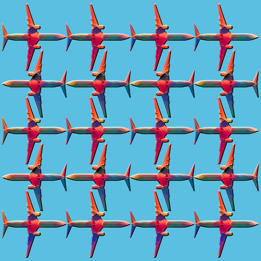 Repeating Airplane Pattern Two Digital Art by John Haldane