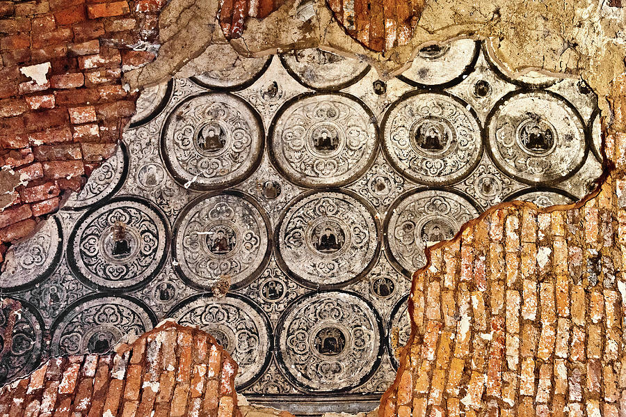 Repeating motif of a fresco in a bagan temple. Myanmar Photograph by Lie Yim