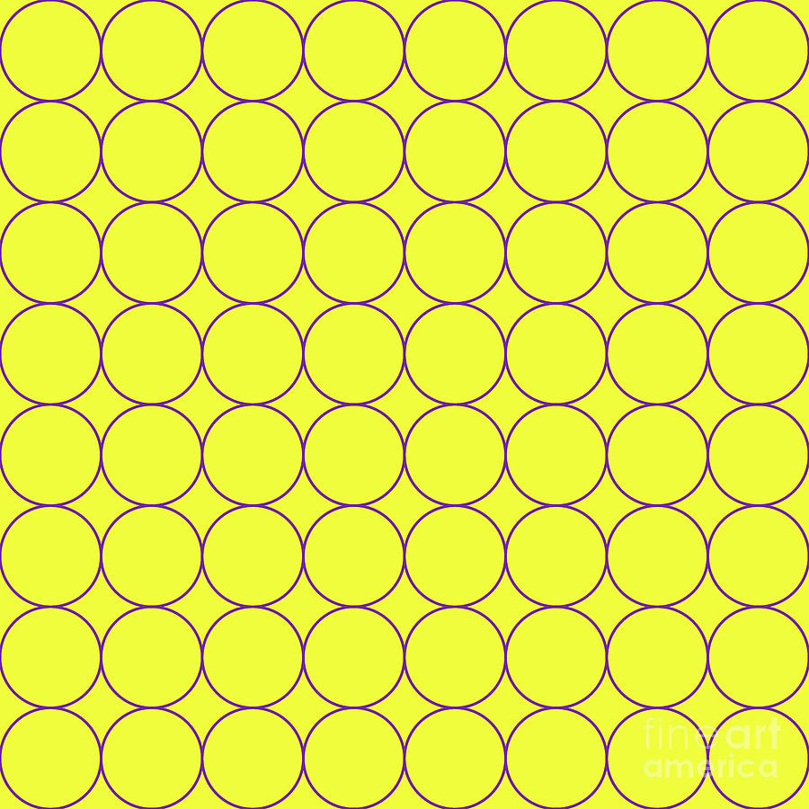 Repeating Simple Circle Pattern In Sunny Yellow And Iris Purple N.1819 Painting