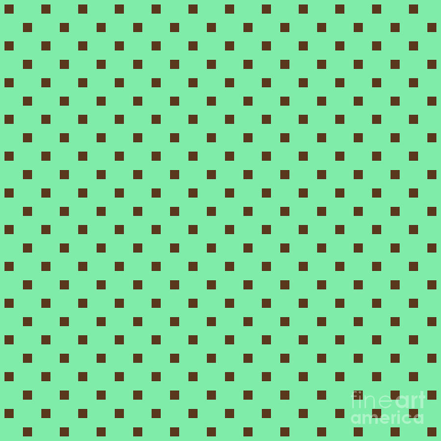 Repeating Square Dot Pattern In Mint Green And Chocolate Brown N.1228 Painting