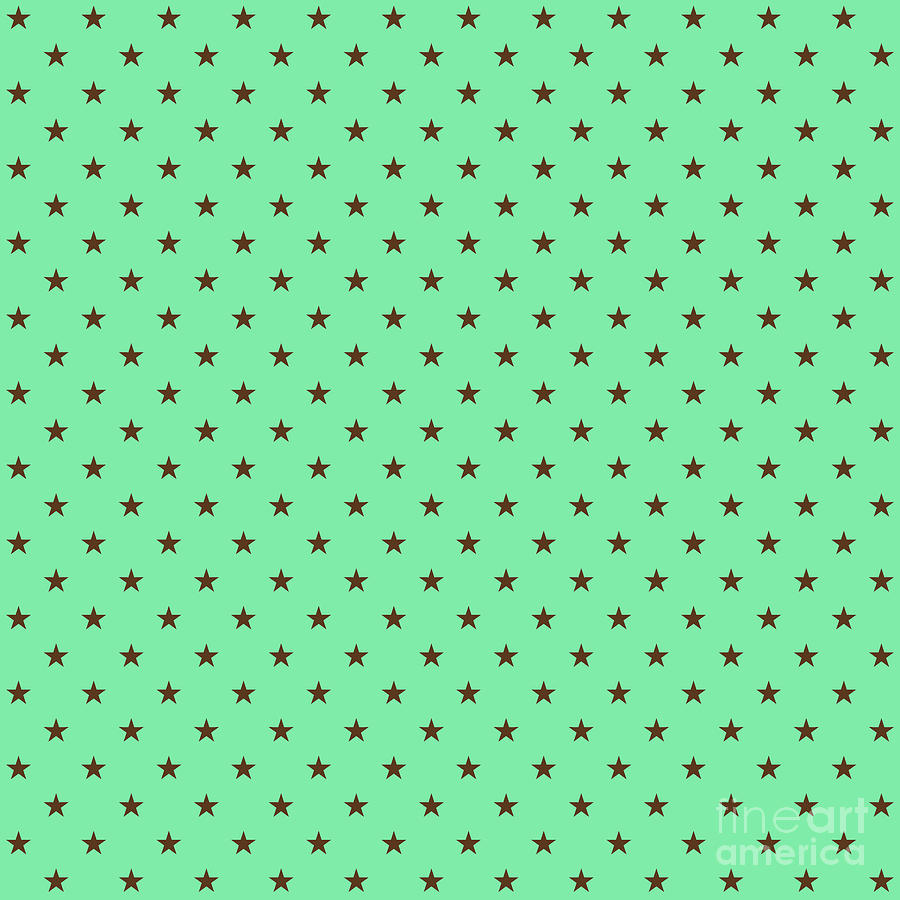 Repeating Star Dot Pattern In Mint Green And Chocolate Brown n.0480 ...