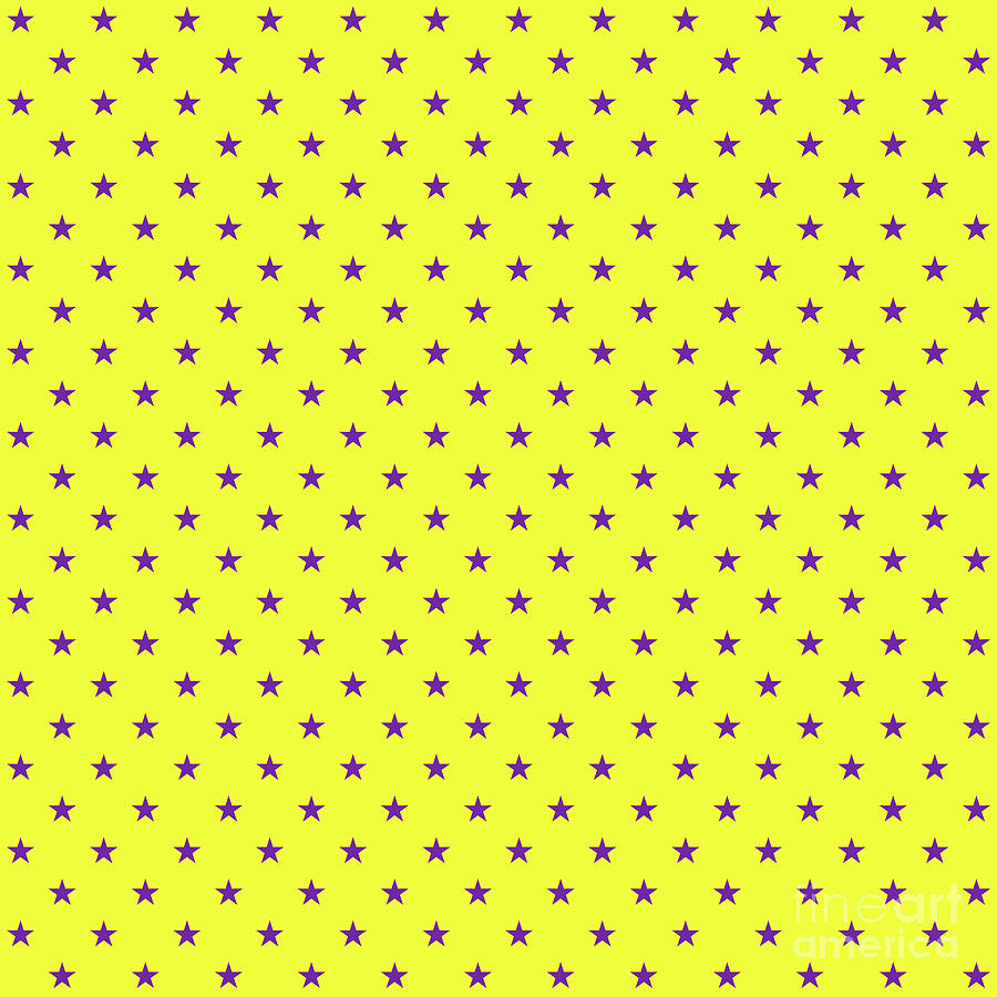 Repeating Star Dot Pattern In Sunny Yellow And Iris Purple N.1750 Painting