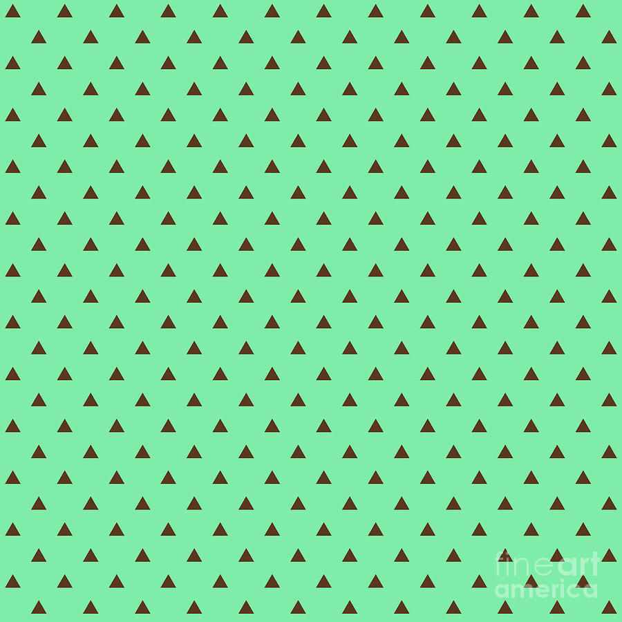 Repeating Triangle Dot Pattern In Mint Green And Chocolate Brown N.1153 Painting