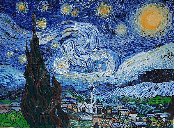 Replica A Noite Estrelada Painting by Claudio Elias Melo - Pixels