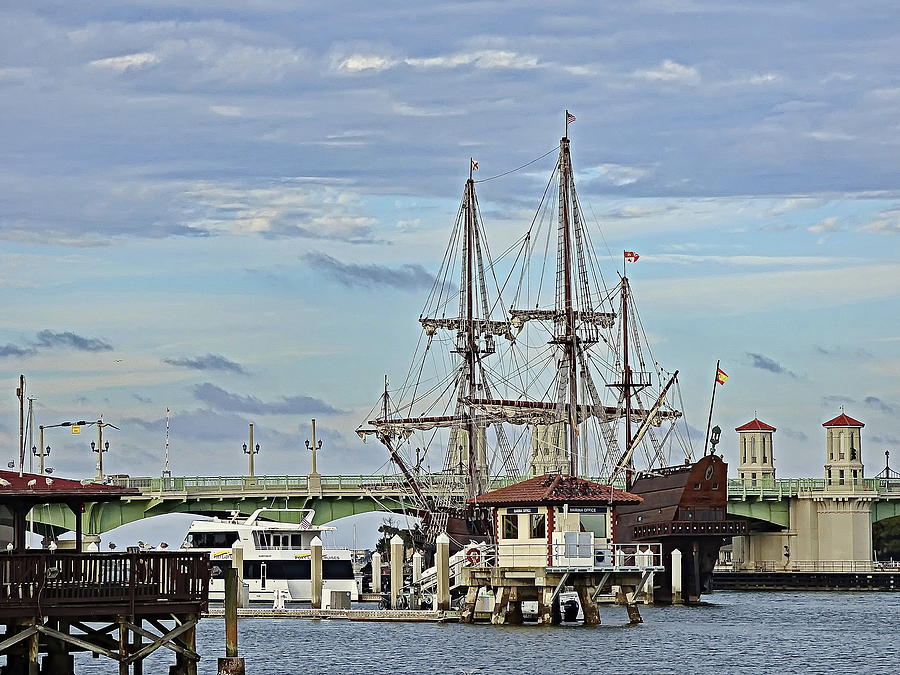 Replica Cargo Ship in St. Augustine, Florida Photograph by Lyuba Filatova