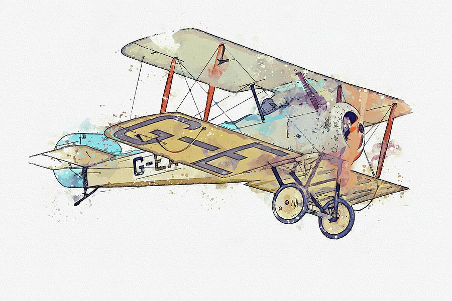 Replica of a  Sopwith Dove G-EAGA Nicknamed the Pup Vintage Aircraft - Classic War Birds - Planes wa Painting by Celestial Images