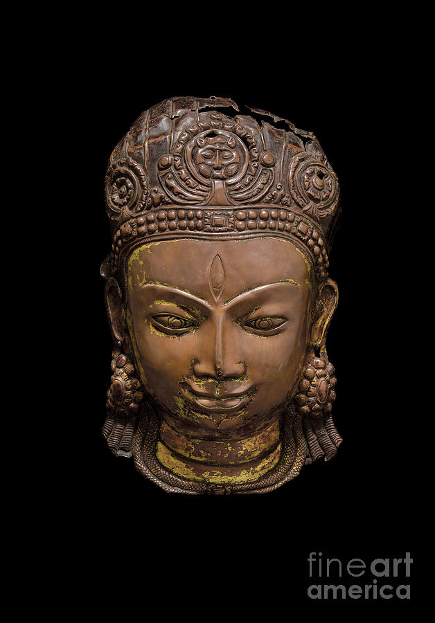 Repousse mask of Shiva Sculpture by Nepalese School
