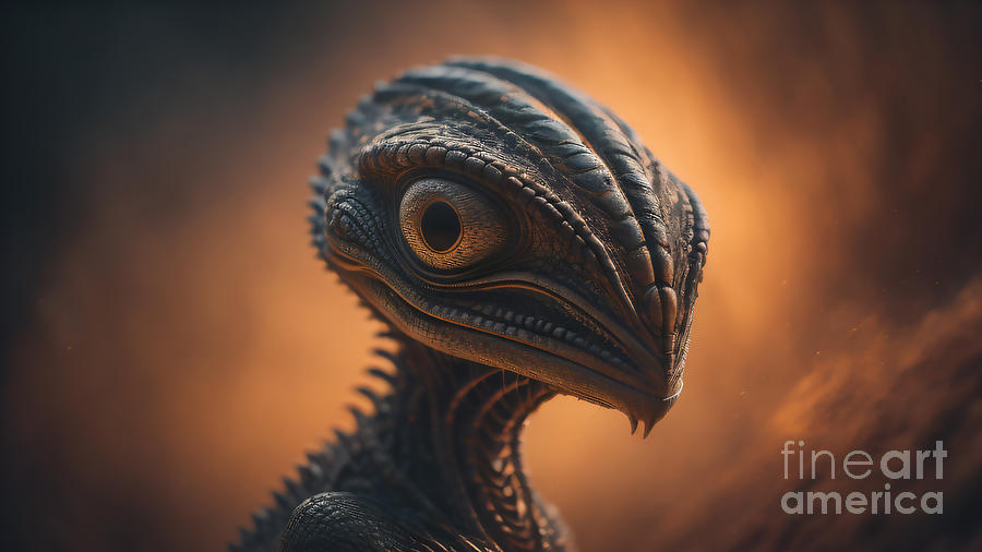 Reptilian Alien Digital Art by Timothy OLeary