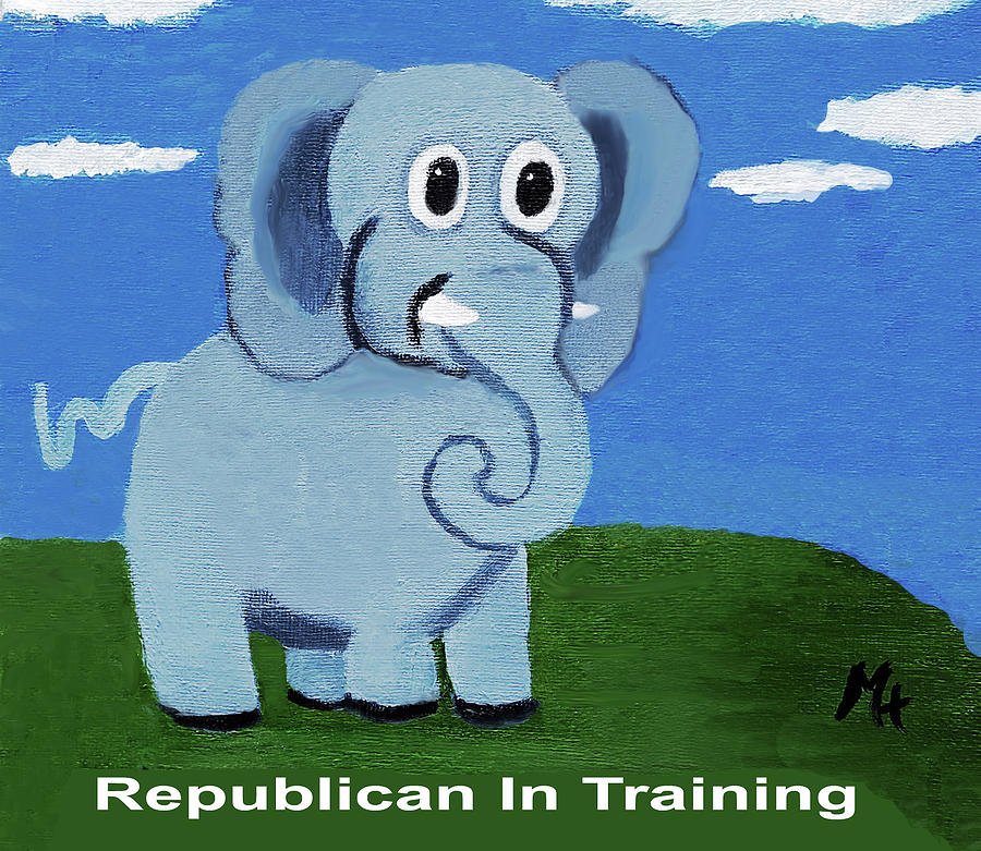 Republican In Training Painting by Margaret Harmon