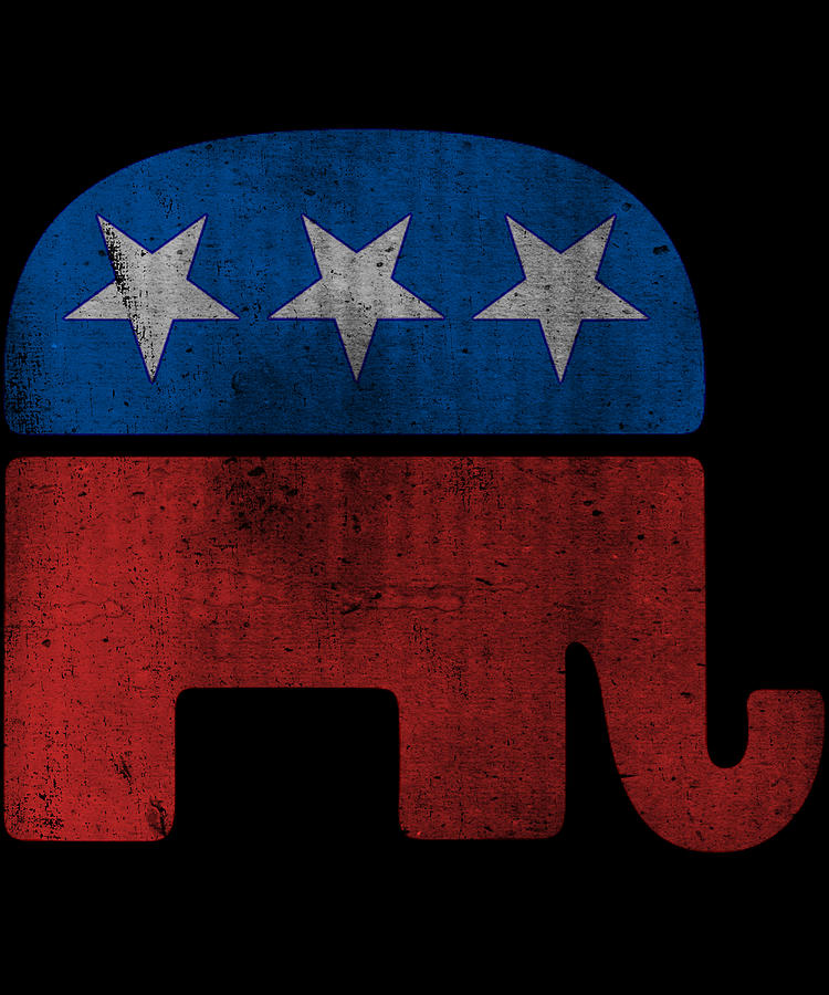 Republican Elephant Retro Digital Art by Flippin Sweet Gear