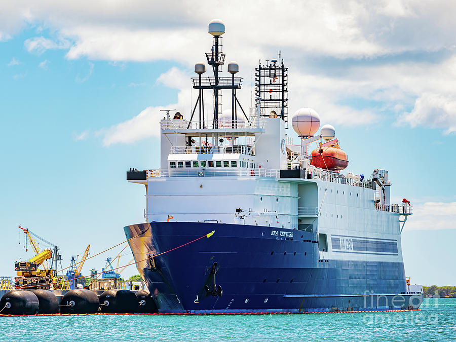 Research survey Vessel Sea Venture moored in Pearl Harbor Hawaii ...