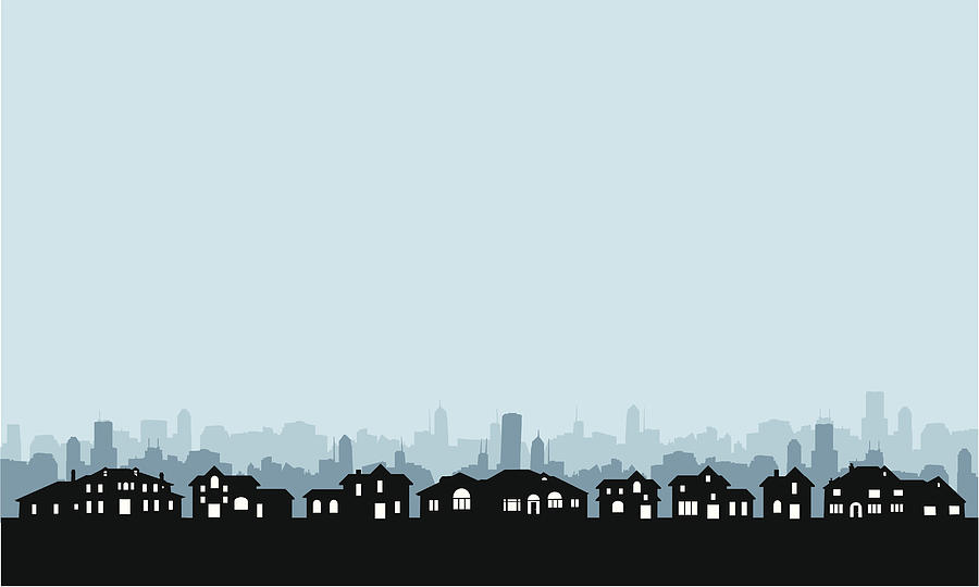 Residential Area Skyline Drawing by Filo