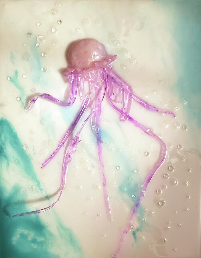 Resin Jellyfish Mixed Media by Angela Brunson