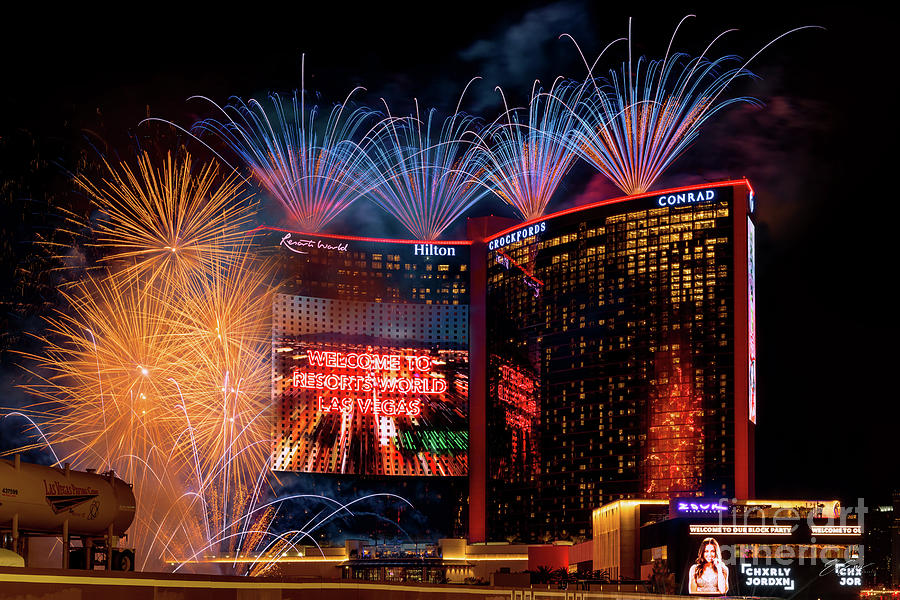 Resorts World Grand Opening Fireworks Show Las Vegas Photograph by Aloha Art