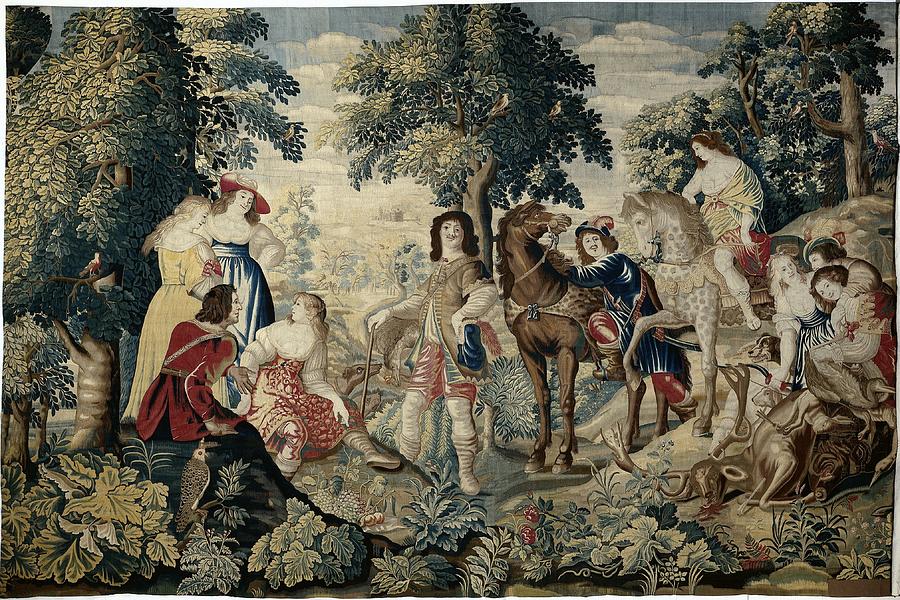Rest in the forest, Maximilian van der Gucht, c. 1650 Painting by MotionAge Designs