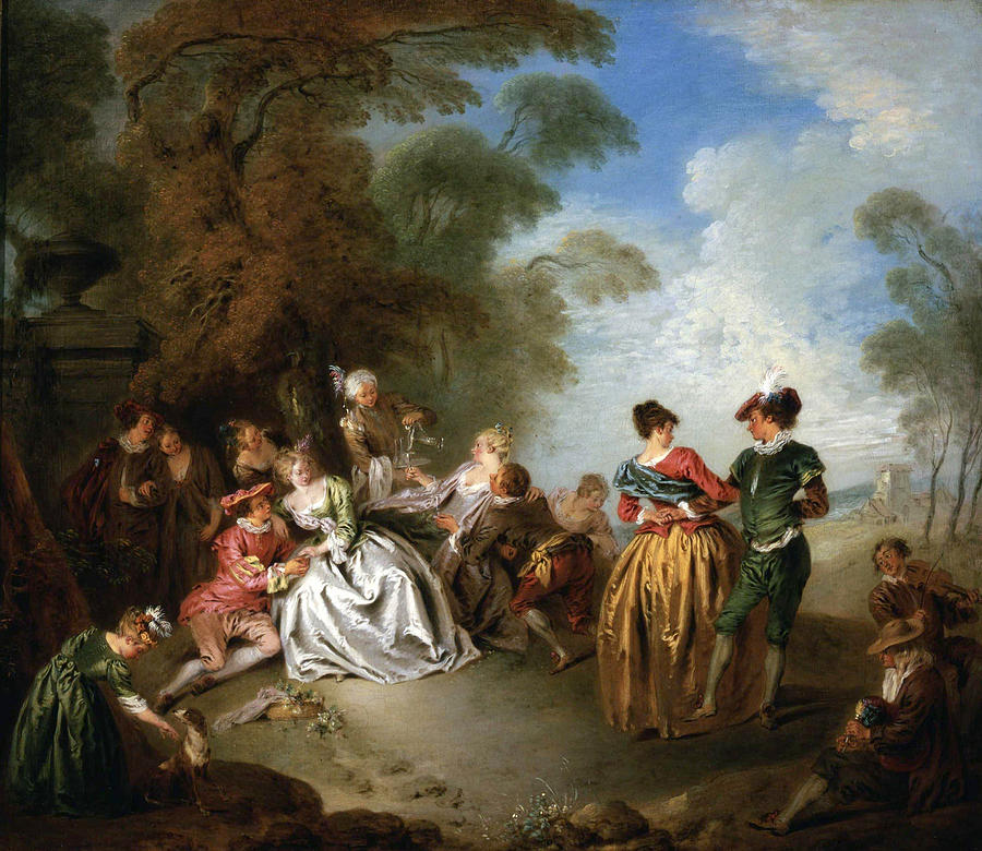 Rest in the Park Le Repos dans le parc Painting by Jean Baptiste Pater ...